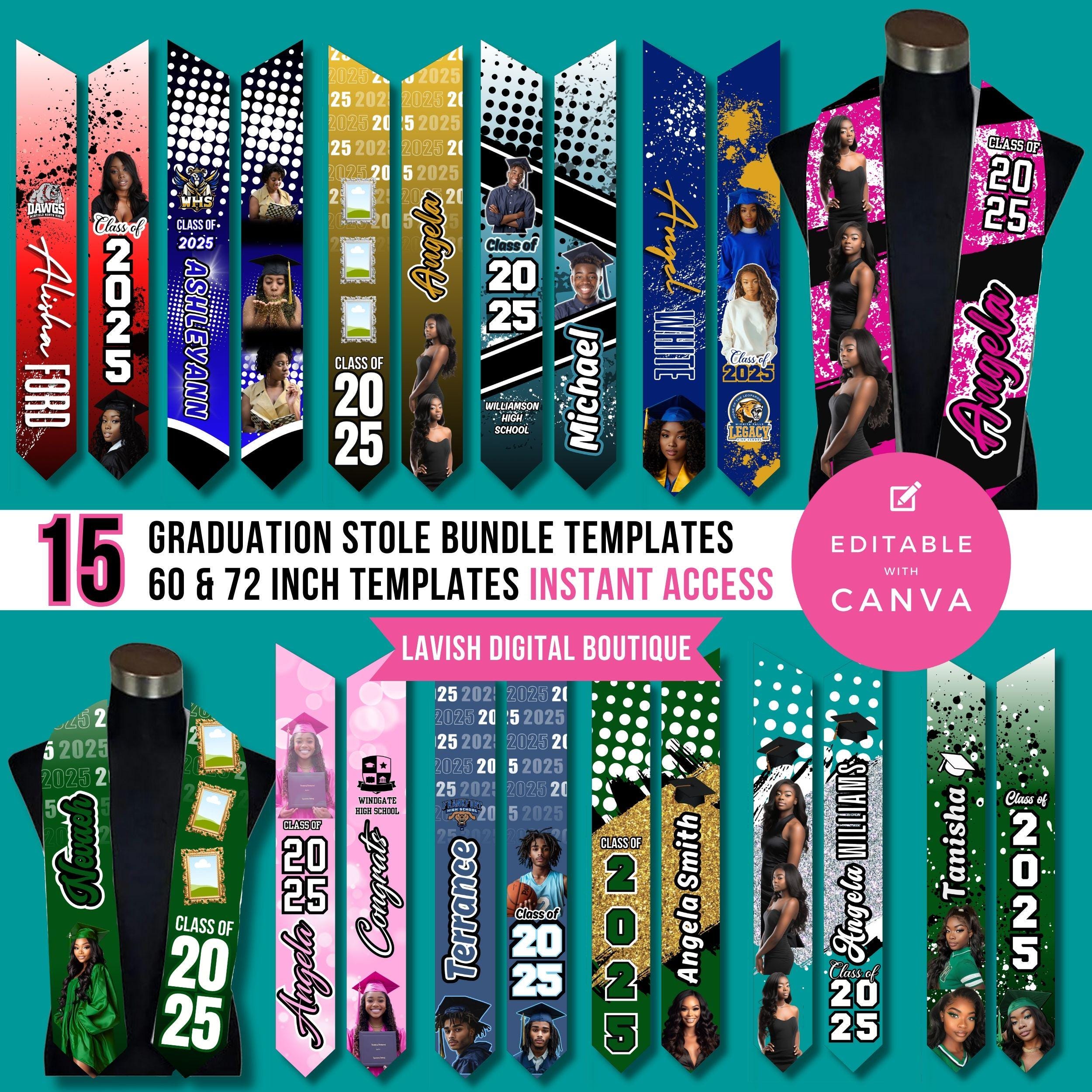 Graduation Stole Bundle, Canva Grad Stole, Canva Stole Bundle