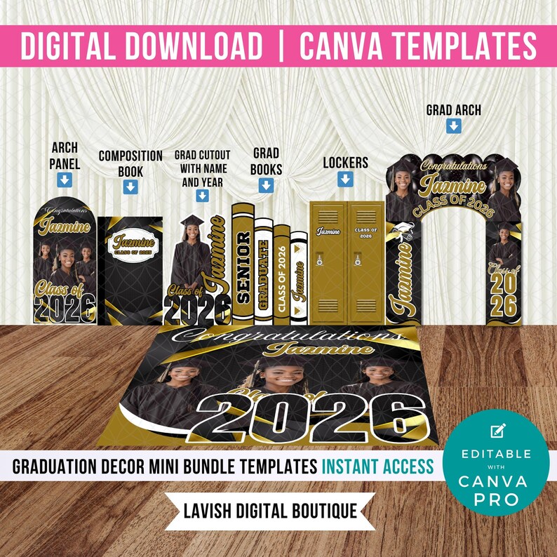 Graduation Arch, Grad Decor Bundle, Grad Decor Template, Graduation ...
