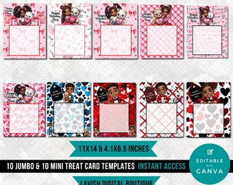 Valentine's Jumbo Treat Card Canva Templates (Digital Download)