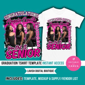 Graduation Tshirt Design Editable in Canva, 2025 Graduation T Shirt Design, Graduation Tshirt Template, Canva Grad Tshirt Template