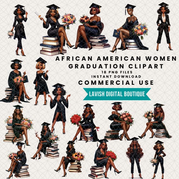 African American Graduate PNG, Black Women Clipart, Graduation Cap, African-American Graduation, Black Woman Graduate, Black Women Scholars