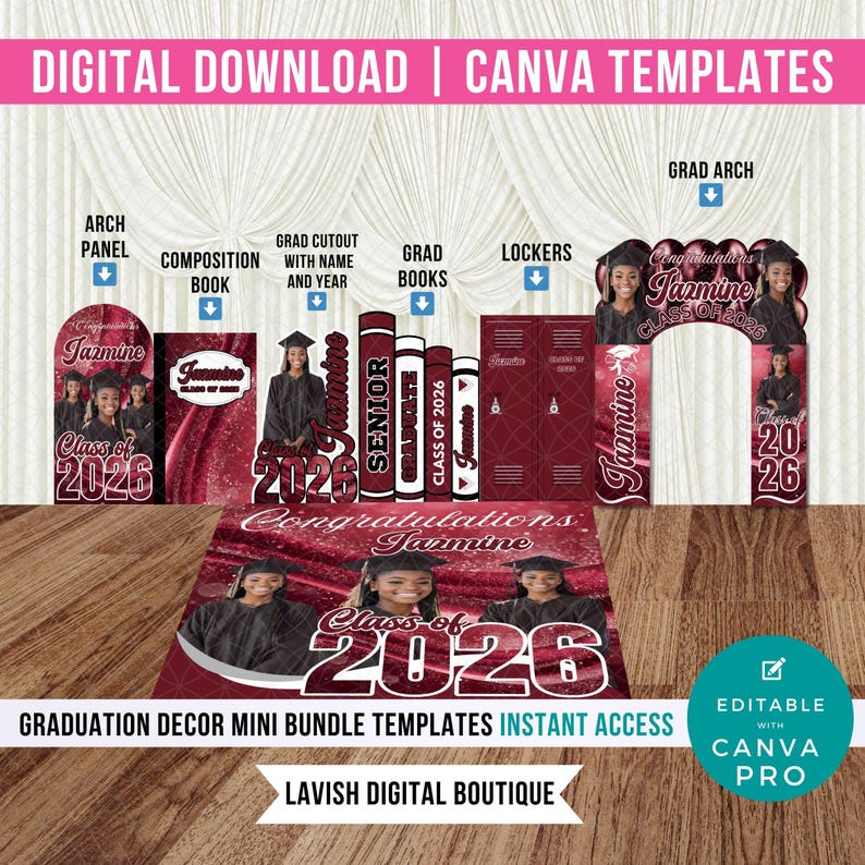 Graduation Arch, Grad Decor Bundle, Grad Decor Template, Graduation ...