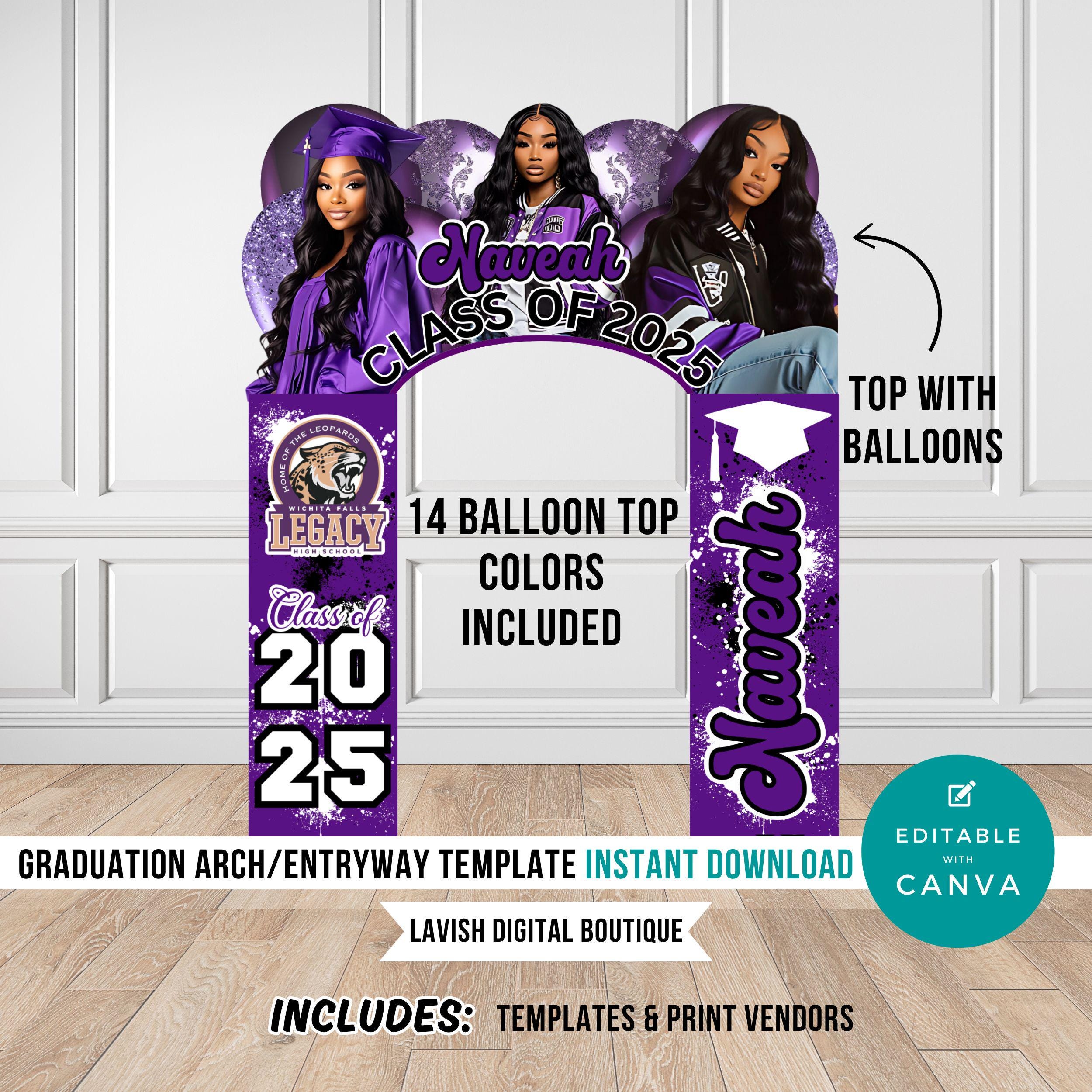 Graduation Arch, Graduation Entrance Arch Editable in Canva, Graduation Canva Template, Canva Arch Entryway, Graduation Archway for Canva
