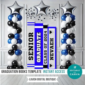 Graduation Books Editable in Canva, Graduation Canva Template, Canva Graduation Books, Graduate Books Board, Grad Book Foam Board, Grad Sign