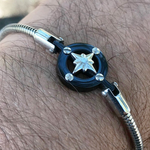 Stainless Steel Nautical Compass Rose Chain Link Bracelet for Men,Marine Bracelet, Sailor Bracelet, Bracelet for Men, Nautical Jewelry