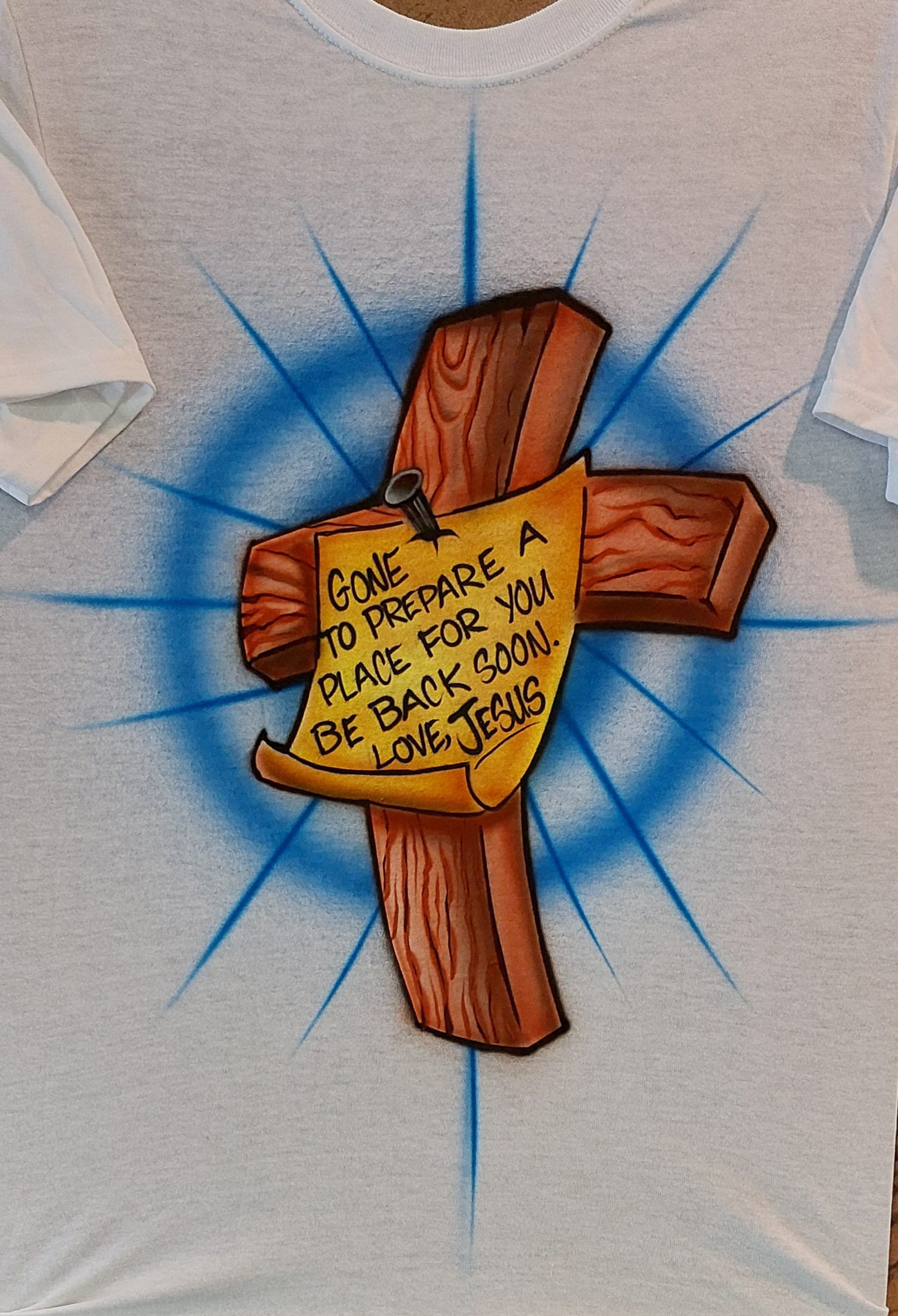 Airbrushed Cross T-shirt: Christian Love Note Design - Etsy