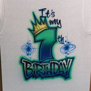 Airbrushed Birthday Boy T-Shirt: Prince Crown Outfit