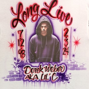 Airbrushed Memorial Photo T-shirt: In Loving Memory RIP Design