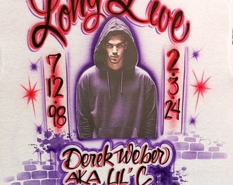 Airbrushed Memorial Photo T-shirt: In Loving Memory RIP Design