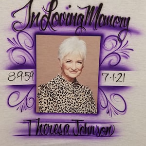 Airbrushed Memorial Photo T-Shirt: Personalized In Loving Memory Design
