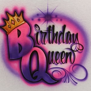 Airbrushed Birthday Queen Crown Birthday queen Airbrushed crown Airbrush birthday shirt Airbrush queen shirt Birthday girl crown Queen crown
