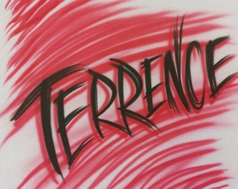 Personalized Airbrushed Graffiti T-Shirt: Custom Name Design