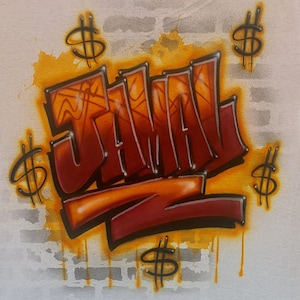 Custom Airbrushed Graffiti Shirt: Personalized Name Design