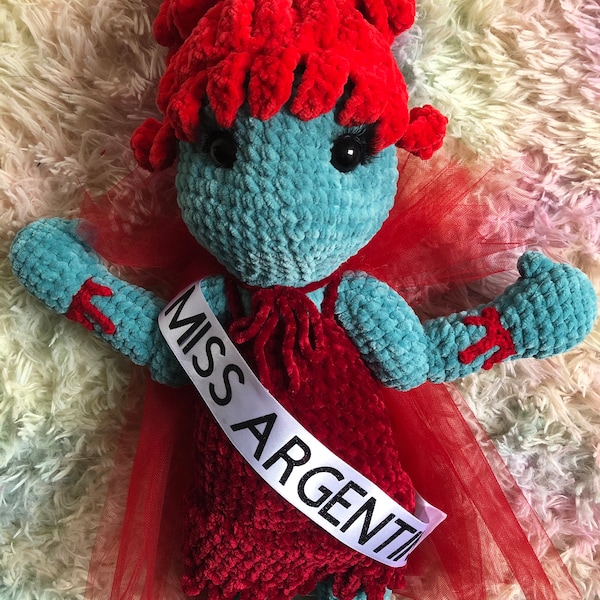Miss Argentina Movie Receptionist Crochet Doll