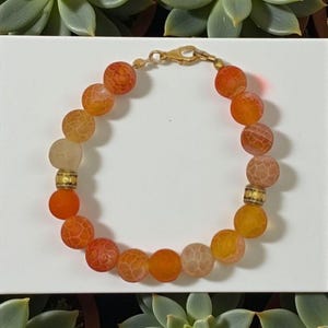 100% Natural Orange Agate Energy Boosting Bracelet 10 MM