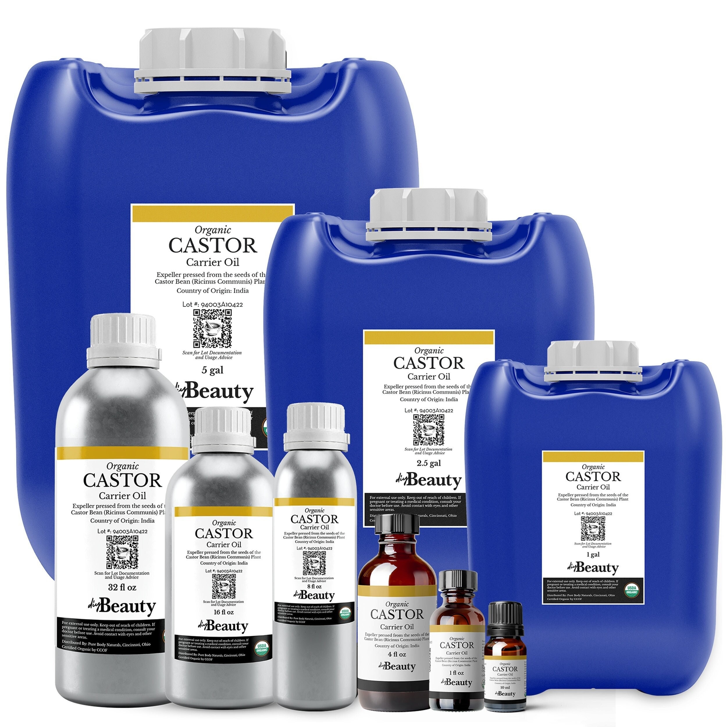 Bulk Castor Oil Unrefined, Expeller Pressed, USDA Organic 100