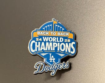 Los Angeles Dodgers Back-to-Back World Series Champions Enamel Pin