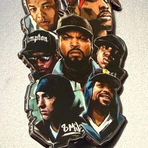 West Coast Hip-Hop Rap Legends UV Printed Metal Pin - Tribute Badge