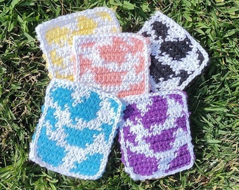 Crochet Coaster/ Cow print coaster