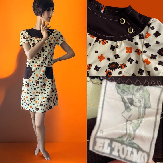 El Tolmo Vintage 70s Floral Print Dress 10 12 - Etsy Canada