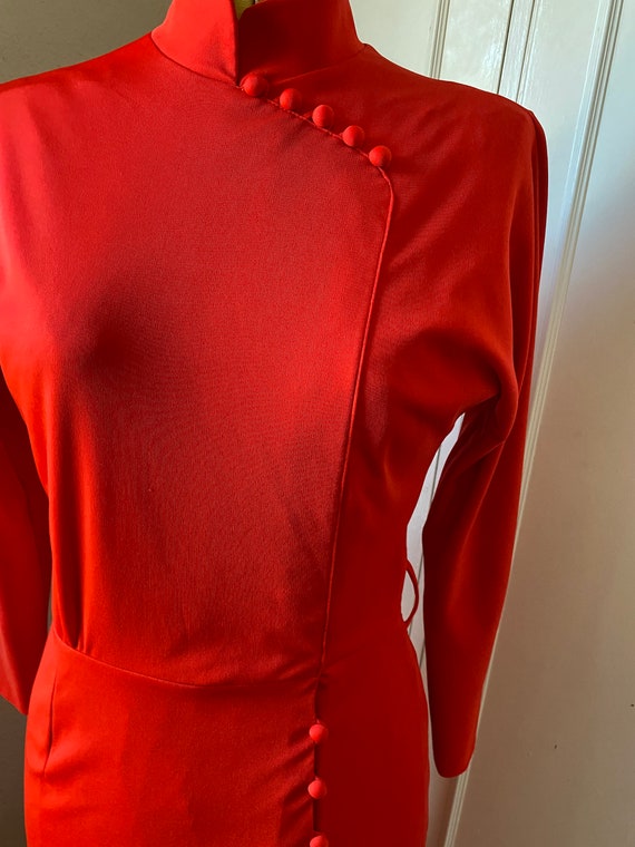 Stunning red lucie linden vintage maxi dress 8 10 - image 7