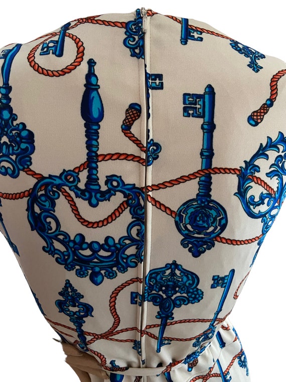 Key novelty print 70s vintage dress 12 14
