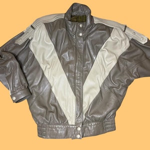 Veste en similicuir chauve-souris vintage des années 80 12 14