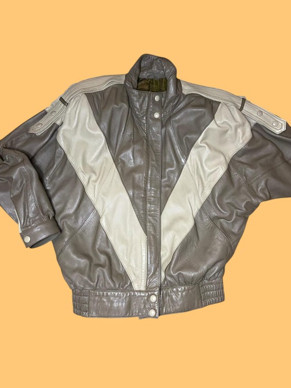 80s Vintage Batwing Faux Leather Jacket 12 14 - Etsy