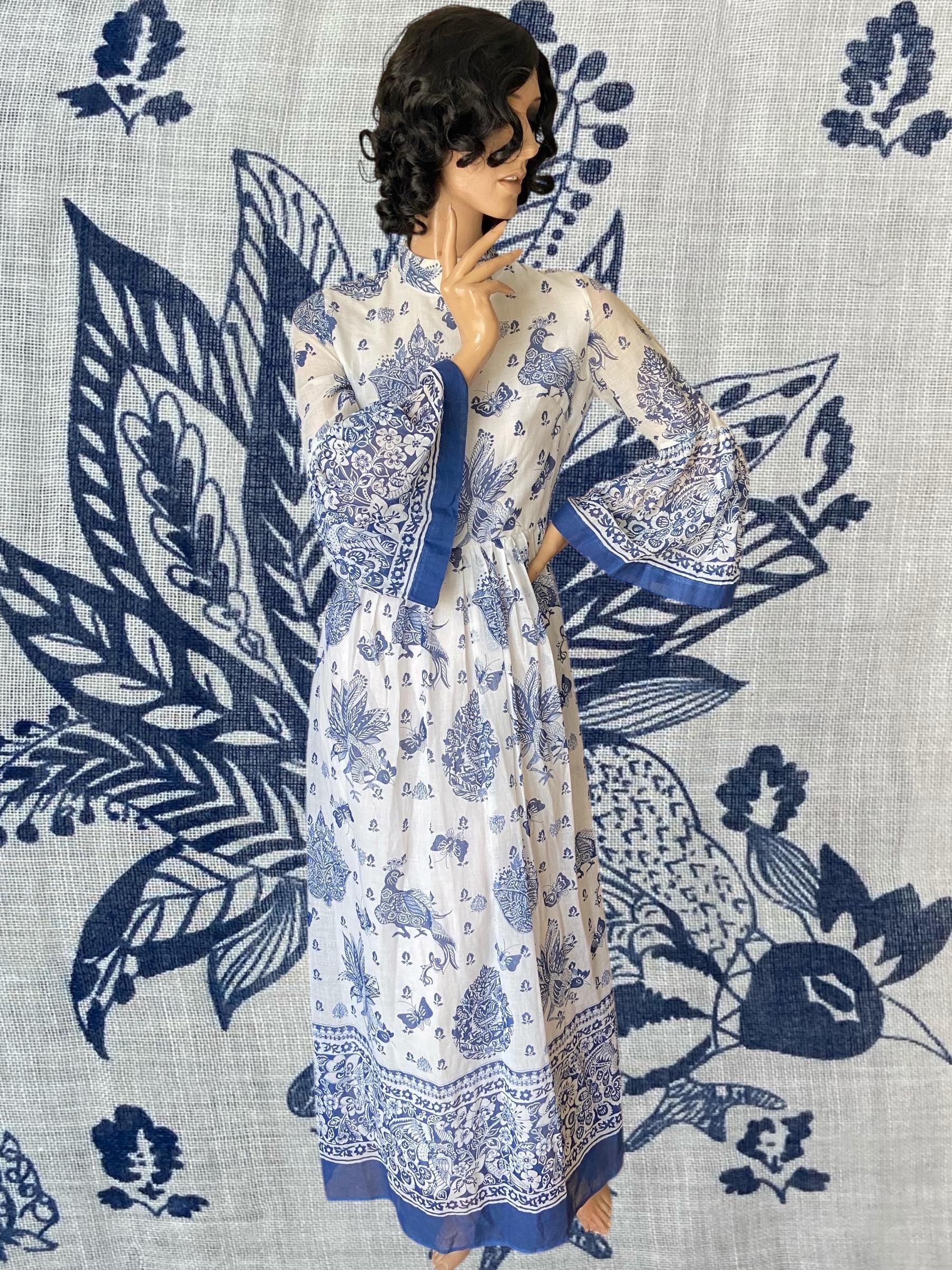 Blue China Print Dress - Etsy