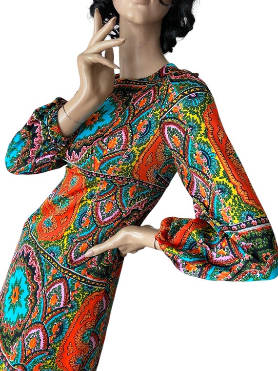 Early 1970s Polly Peck by Sybil Zelker Liittle Black Wrap Dress