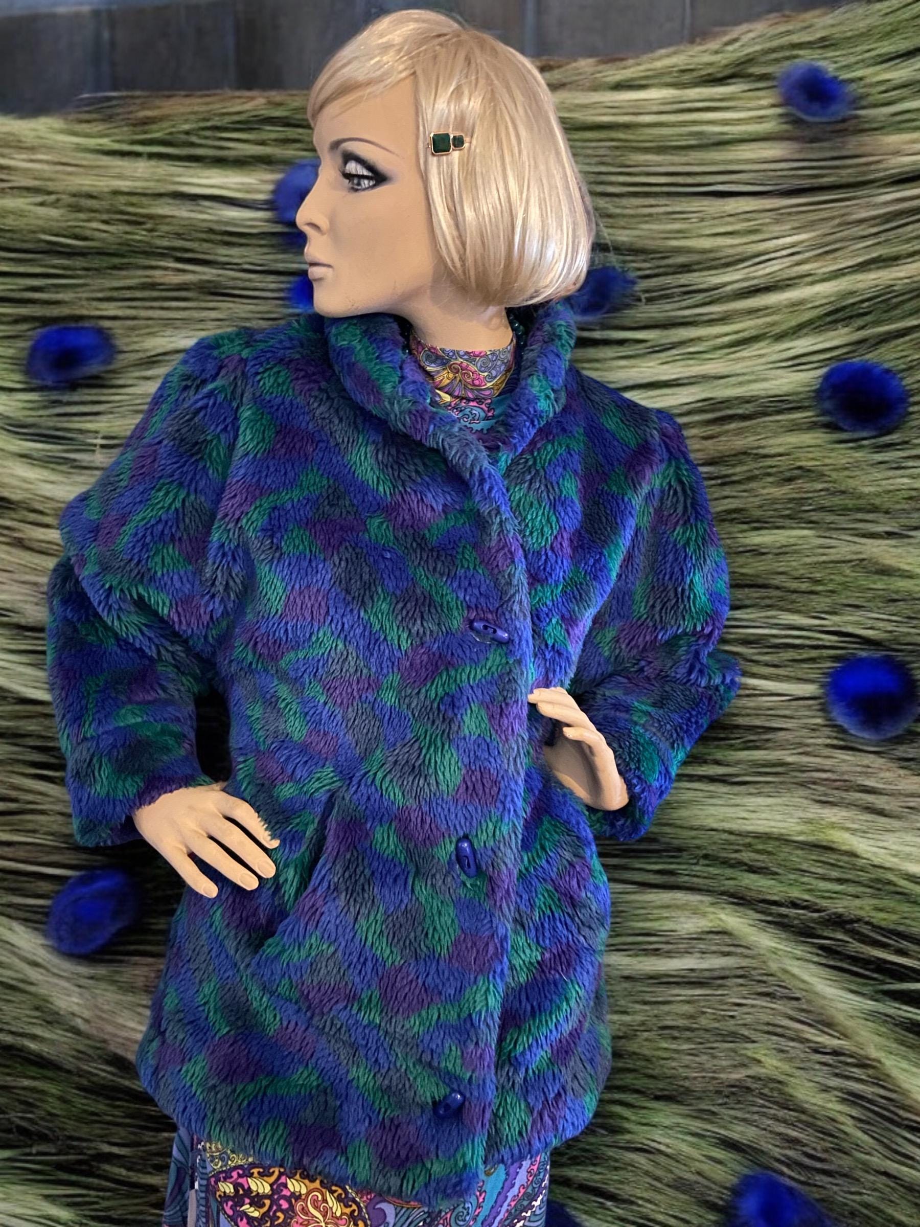 ジャケット・アウター 80S Vintage Fur Jacket Brown-Faux-Fur-Coat-Vintage-