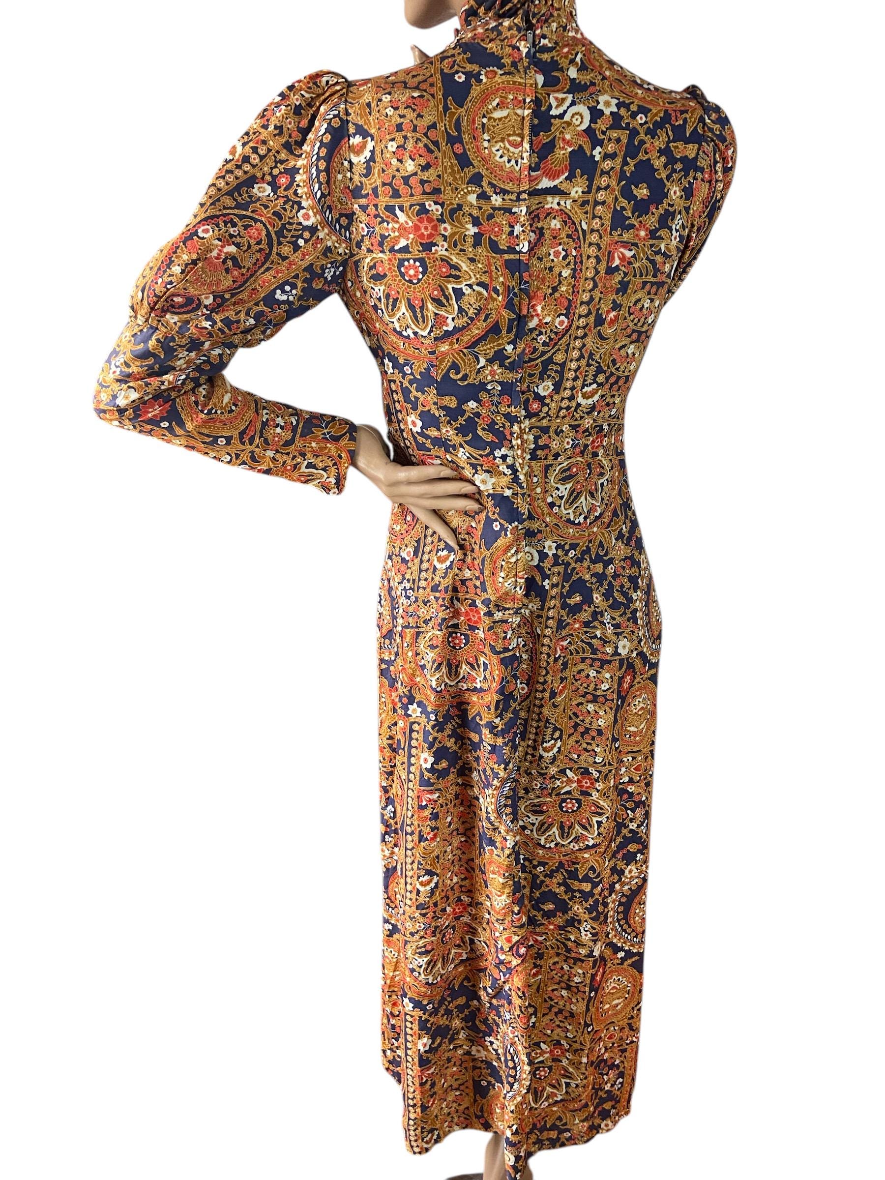 Floral Print Vintage 70s Maxi Dress Seventh Avenue London 10 12 - Etsy