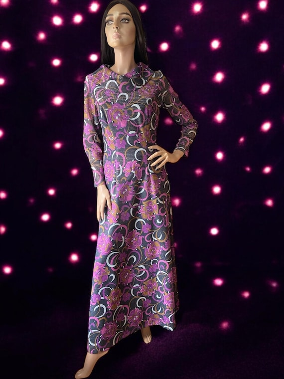 knee length dresses for ladies Vintage Gauzy Metallic Paisley Summer Dress (S)  High Class Hillbilly