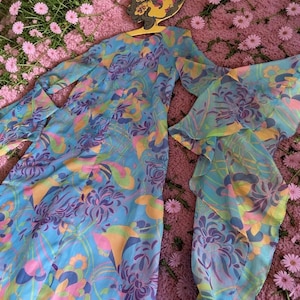 California the look you love vintage jaren 70 zwierige maxi-jurk 14 16