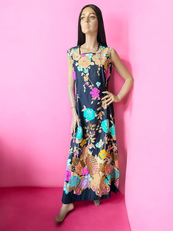 Pheasant Peacock Bird Print Vintage 70s Ladies Pride Maxi Dress Cotton 16 18 - Etsy Pheasant Peacock Bird Print Vintage 70s Ladies Pride Maxi Dress Cotton 16 18 - Etsy
