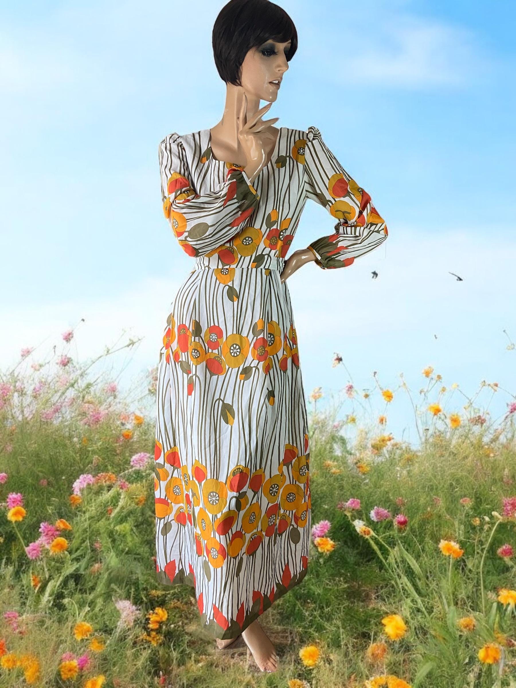 Robe longue à imprimé coquelicots France