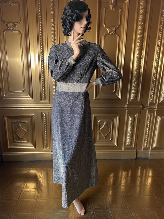 metallic gold sweater dress Metallic Knit Dress  Retrofete