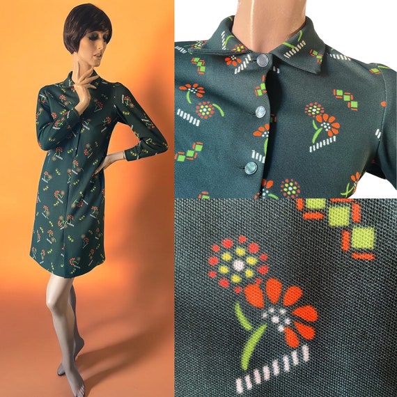 Green daisy print dress deals