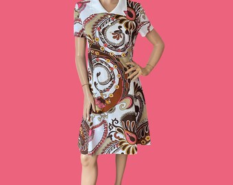 Diolen loft vintage 60s floral print shift dress 12 14
