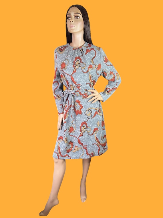 Vintage 70s St Michael Jumper Dress Floral Print 14 16 - Etsy