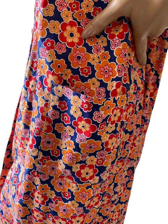 Lovely floral print orange daisy vintage 60s pina… - image 6