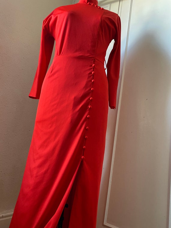 Stunning red lucie linden vintage maxi dress 8 10 - image 8