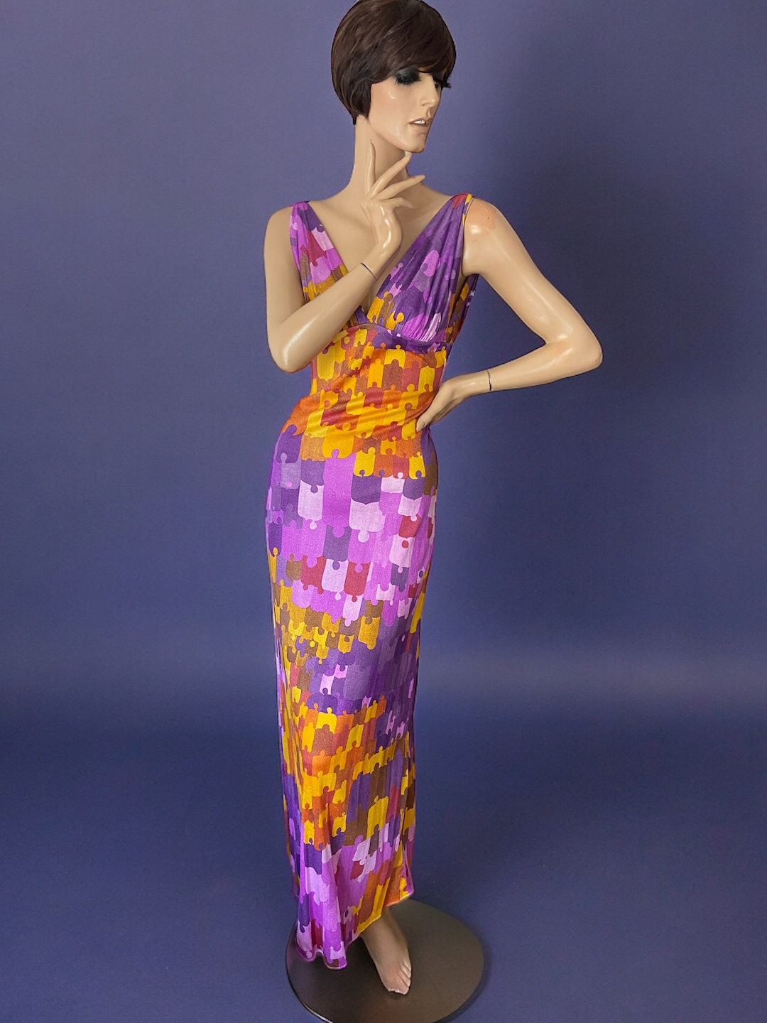 Early 1970s Polly Peck by Sybil Zelker Liittle Black Wrap Dress main image 1