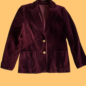 Vintage st Michael’s velvet feel burgundy jacket blazer coat 10 12
