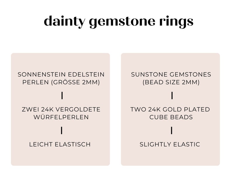 Filigraner Sonnenstein Perlen Ring Minimalistischer Edelstein Stapelring Nr. 24 Bild 4