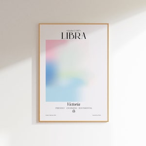 Libra Poster Wall Art, Libra Gifts, Libra Poster Birthday Gift for Her, Libra Custom Zodiac Print, Libra Wall Art, Personalized Zodiac