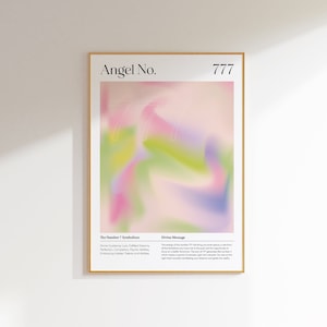 Angel Number Aura Poster 777, Prints Wall Art Trendy, Gradient Aura Wall Art Print, Aura Poster, Spiritual Wall Art, Angel Number Print