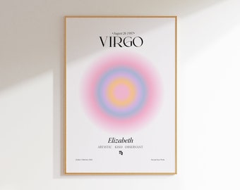 Virgo Gift, Virgo Art Poster Print, Virgo Wall Art, Virgo Birthday Gifts, Virgo Decor, Virgo Print Wall Art, Astrology Poster, Custom Zodiac