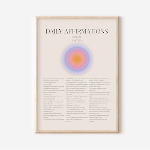 AFFIRMATION WALL ART, Positive Affirmations, Words of Affirmation Poster, Wall Prints Trendy, Daily Affirmations, Printable Wall Art