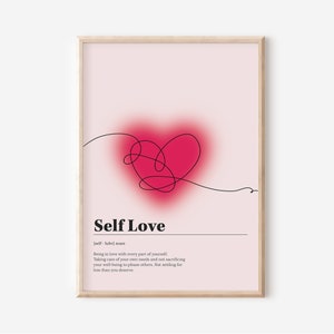 SELF LOVE Definition Print, Love yourself Print Quote, Gradient Aura Manifestation Wall Art, Motivational Quote, Self Care Wall Art